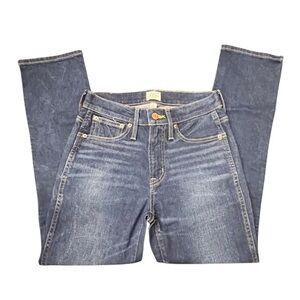 J. Crew Jeans Mid Rise Vintage Straight‎ Womens Blue Stretch Denim Sz 26 Dark